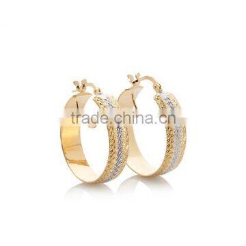 Gold Plated Artificial Hoop Earrings