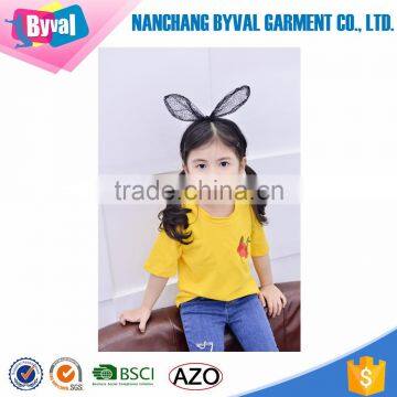  china embroidery kids girls t shirt custom printing wholesale cotton kids t shirt OEM