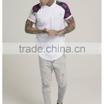 2016 Fashion Design Mens Baseball Jersey With Sublimation Printed Sleeves 100% Polyester Curved Hem 1/4 Zipper Baseball T Shirt photo-5