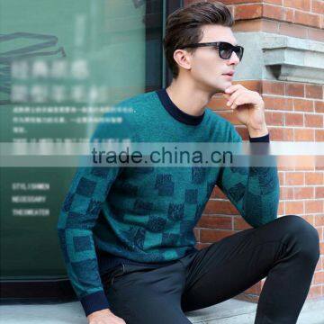 MSW0050 Winter Men's Sweater 100% Wool Collar Men's Fashion Boutique Sweater