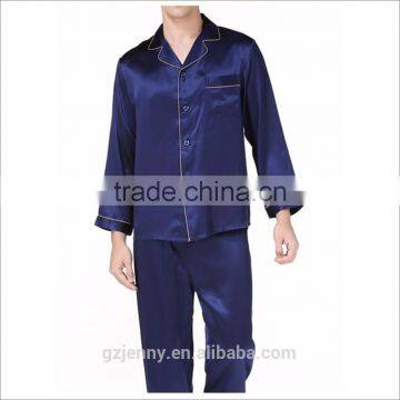 Hot Sell Plain Sleepwear Suit China Silk Pajamas For Men photo-3
