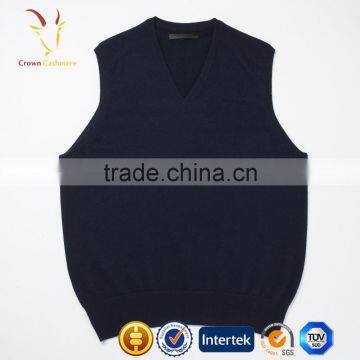 Sleeveless Plain V Neck Men Pullover Sweater photo-4
