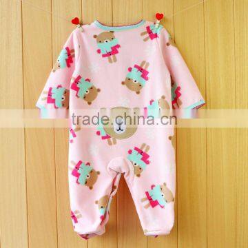 Newborn Baby Spring and Autumn Fleece Long-sleeved Harness Jumpsuit Pure Cotton Clothes photo-3
