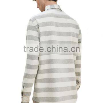 100% Cotton Loose Design Mens Striped Shrits photo-2