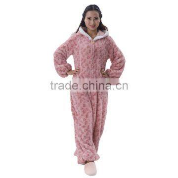 women coral fleece onesie adult ,jumpsuit