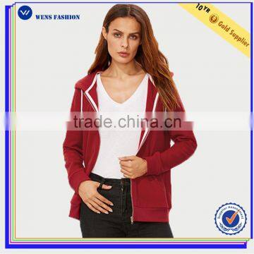 Factory Wholesale Last Design Blank Comfortable Full Zip Women's Hoodies