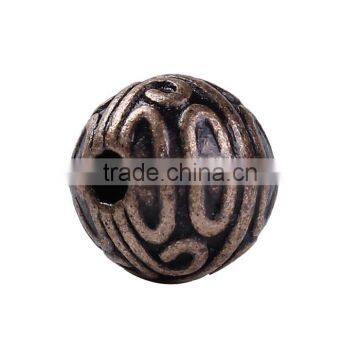 Zinc Based Alloy Spacer Beads Round Antique Copper