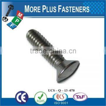 Made in Taiwan Machine Screw DIN 964 Slotted Raised or Oval Countersunk Head Machine Screws