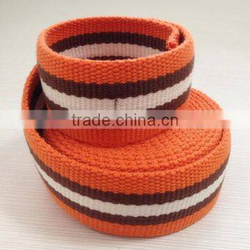 stripe 1.25" cotton belt webbing custom color