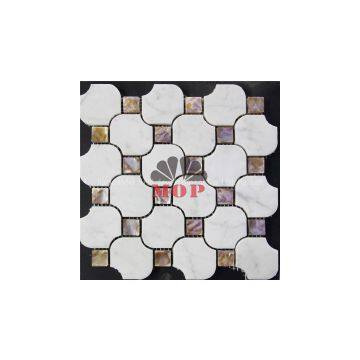 marble add shell mosaic tile bathroom