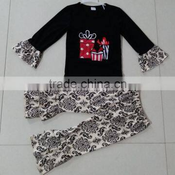 custom wholesale baby girls 100% cotton Christmas Holiday outfits