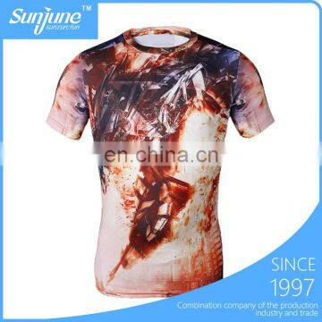 Custom printing dry-fit compression sublimation t shirts