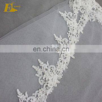 ED Bridal Wholesale Short 140cm Lace Trim White Ivory Bridal Veil For Wedding photo-5