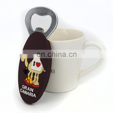 cute cartoon souvenir stainless steel bottle opener, handmade plastic bottle opener