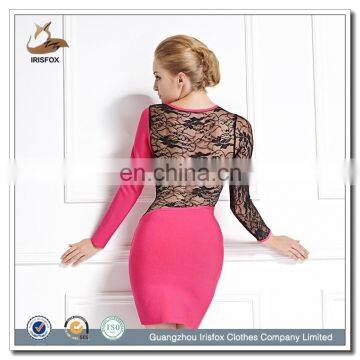 Latest Casual Pink Bodycon Lace Back Dresses Cocktail photo-6