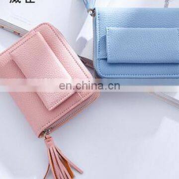 Small tassel women purse female mini wallet multifunction women coin purse zipper brand money change wallet