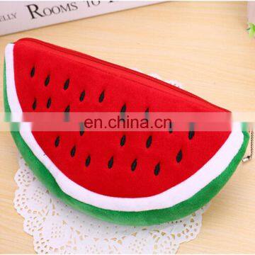 New design creative plush fruit shape pencil case bag wholesale pencil case factory direct