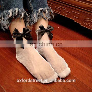 Summer Women Short Breathable Bow Sock Yiwu Factory