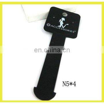 Fashion black PVC Necklace card with white printing