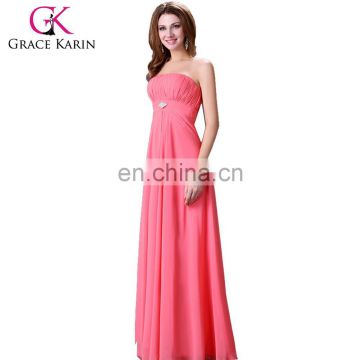 Grace Karin Sexy Strapless Backless Chiffon Long Bridesmaid Dresses CL3133-1