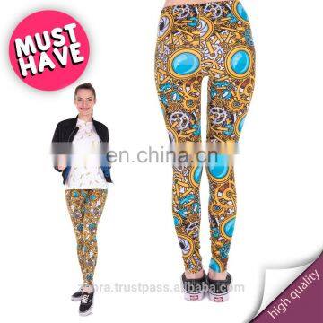 Steampunk girls fit muscle sale denim tights pattern fabric 3d ladies skinny fancy fashion stretch leggings for women
