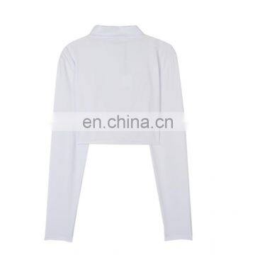 Custom Logo Hot Selling Long Sleeve Crop Top Women Plain Crop Tops Wholesale photo-2