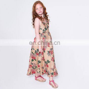 Tan Floral Maxi Dress - Kids And Tween