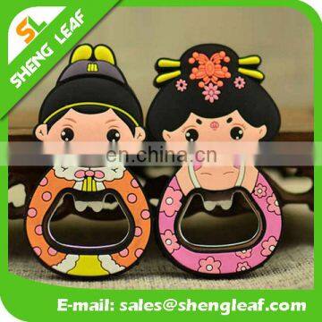 custom beautiful couple shape convenient soft rubber pvc opener