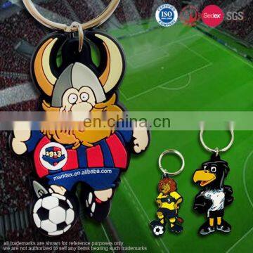 Custom cheap football club sports cartoon rubber Soft PVC keychain