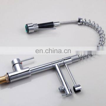 Mixed Brass LED Light Pulling Out Faucet Water Tap For Kitchen photo-4