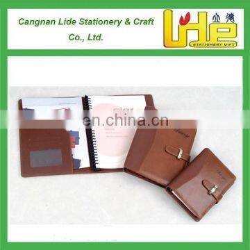 Top quality customized A4 / B5 / A5 / A6 PU leather notebook with metal button