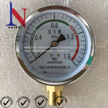 Black Steel Case and Bezel Dry Lower Thread Pressure Gauge