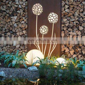 Laser Cut Corten Steel Wall Mounted Room Divider For Restaurant