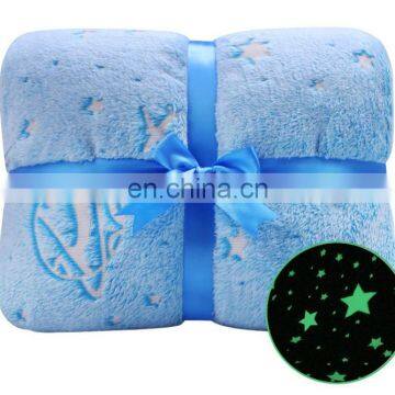 Custom 280GSM Flannel Glow in the Dark Baby Blanket 127*152CM photo-3
