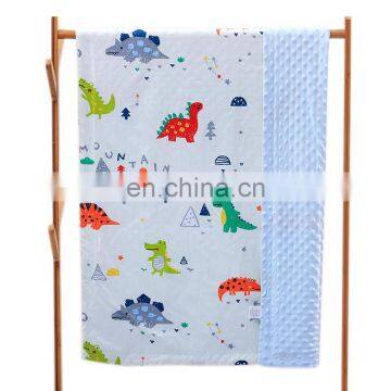 2020 Summer 3D Massage Minky Dot and 100% Cotton Fabric Baby Summer Blanket photo-2