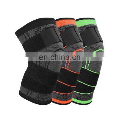 Amazon Wholesale Retail Elastic Knitted Compression Knee Pads Knee Support with pressured Belt