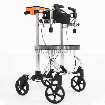 Japan 4 wheels seated cerebral palsy walker activity aluminium foldable orthopedic rollator walker for the elderly