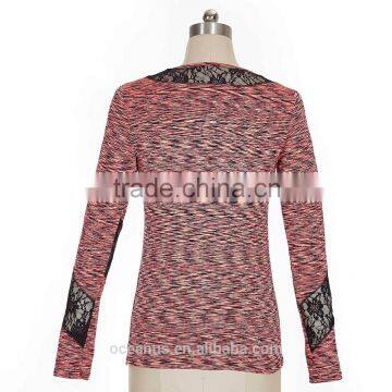 Poly/Nylon/Spandex Two Tone Jersey Ladies Yoga Shirts photo-2