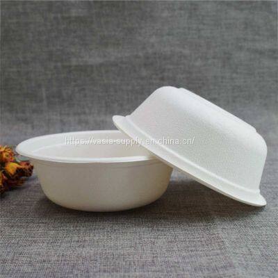 Natural Color Sugar Cane Cardboard Round Bowls 350ml Icrowave Safe and Biodegradable-bagasse Bowls Compostable photo-3