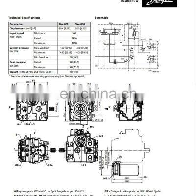 SAUER DANFOSS H1B 080 H1B110 A E1AANA1BDNKN NA15NN 035Z00 NNN Variable Displacement Hydraulic Piston Pump photo-4