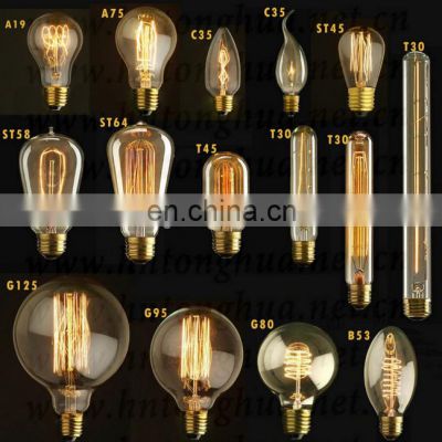 A60,A70,ST58,ST64,T45,G80,G95,G125,B35,C35,T30 VINTAGE EDISON LIGHT BULB