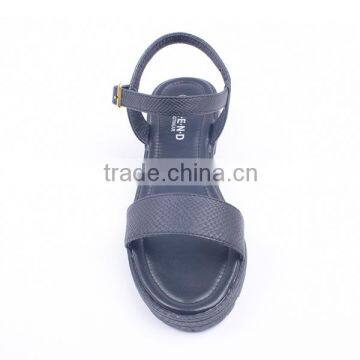 Snake Print Upper Low Heel Ladies Buckle Strap Sandals pu Sole Material Wholesale photo-3
