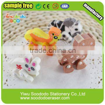 Flat animal 2D eraser stationery