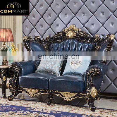 2021New arrival genuine leather sofa set furniture Classical living room sofa