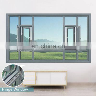 Customised aluminum alloy swing hinge house windows modern design