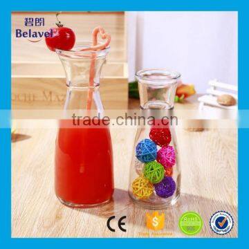 High quality glass milk bottle beverage glass drinking bottle with wide mouth