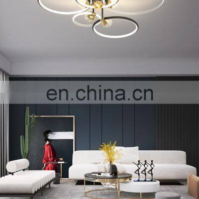 New Style Restaurant Coffee Pendant Lamp Lighting Steel Rings Modern Decoration Stainless Steel Pendant Lamp