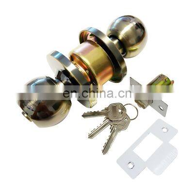 Entrance Privacy Brass Cylinder Home Security Tubular Round Knob Lock photo-5