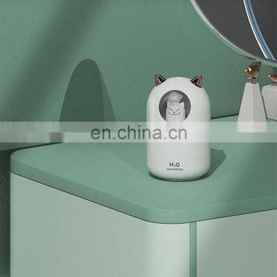 2021 Cute Cat New Design Cool Mist Humidifier 300ml Water With Led Lights photo-2