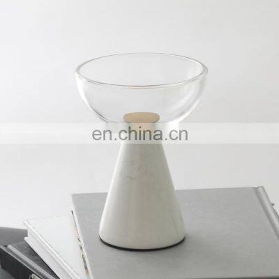 Modern Marble Stand Nordic Glass Dry Fruit Compote Cookie Chocolate Candy Desert Wedding Decoration Bowl photo-5